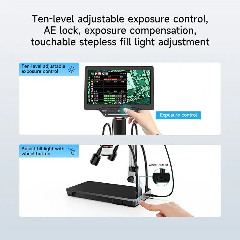 Aixun DM21 Digital Microscope+Multimeter 1200X Magnification Multi Angle With 7 inch Display Measurement Microscope - Image 4
